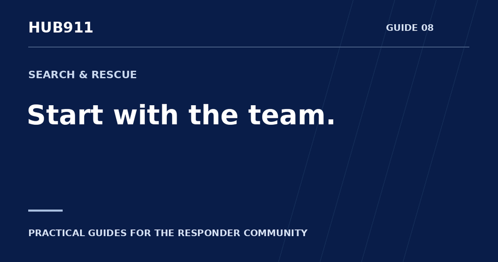 Start with the team. — Hub911 Search & Rescue guide