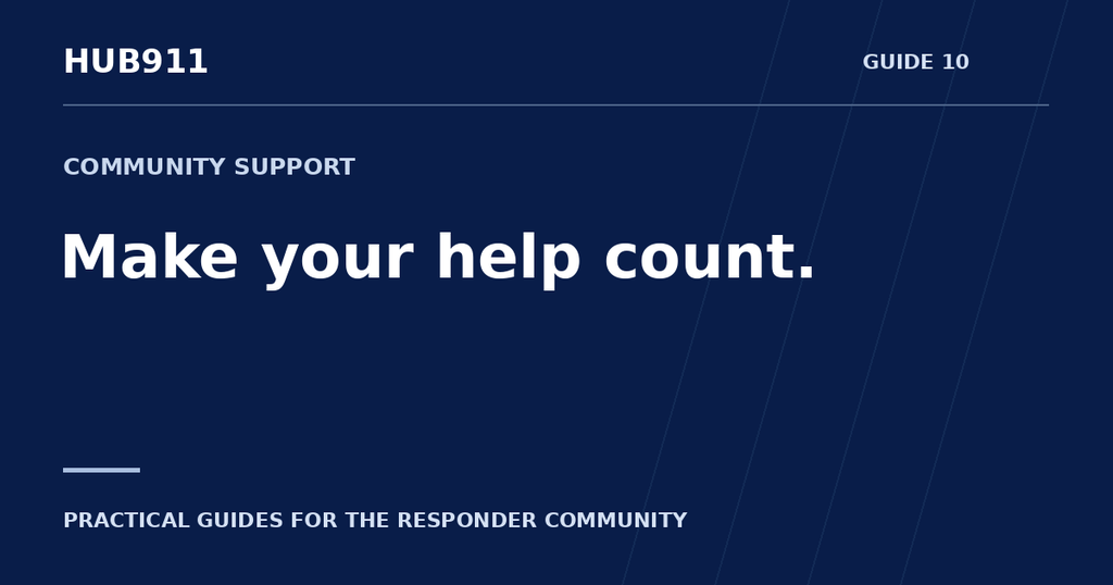 Make your help count. — Hub911 Community Support guide